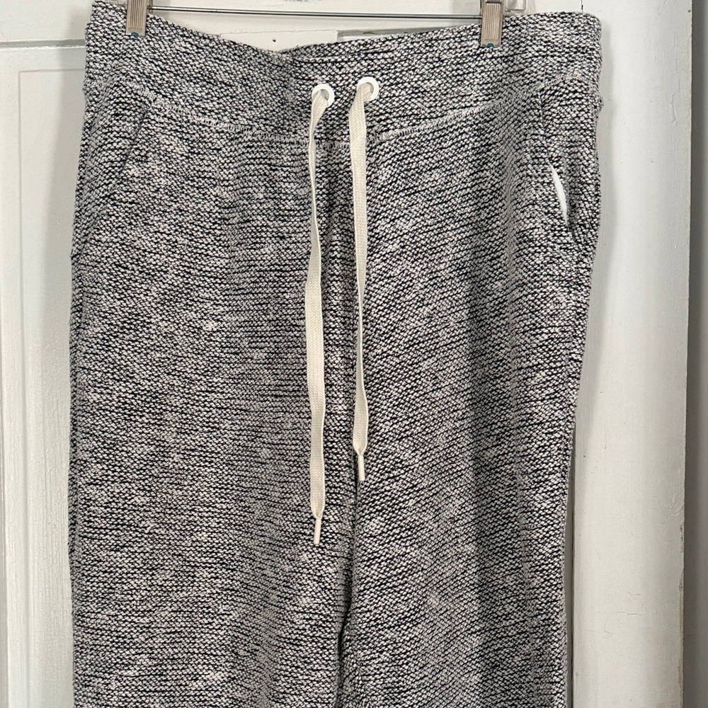 aerie Black & White Marled Drawstring Joggers